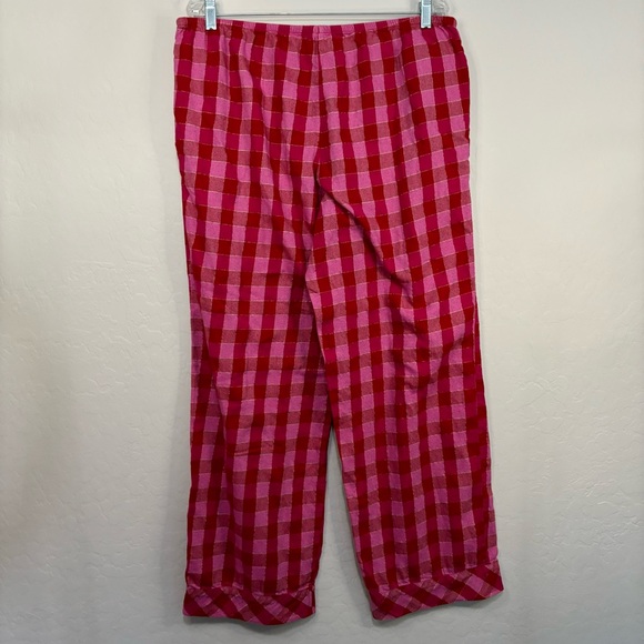 VICTORIAS SECRET Matching Pajama Set Long Sleeve Pants Pink Plaid Size Large - Picture 16 of 16